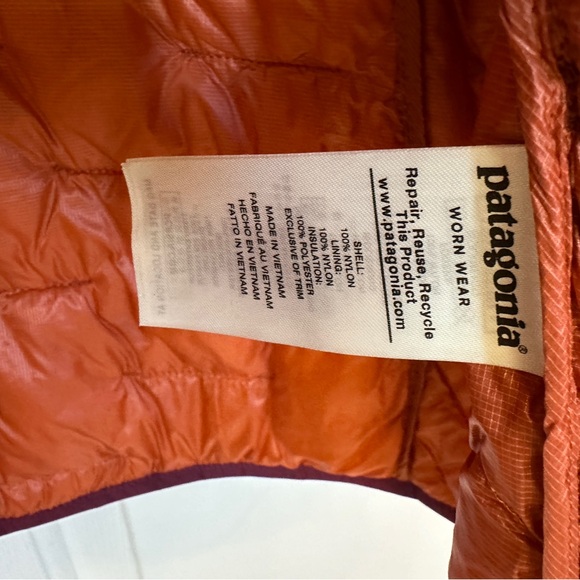 Patagonia Women’s Micro Puff Burnt Orange Down Jacket Large - Picture 6 of 10